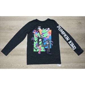 Disney Nightmare Before Christmas Youth Long Sleeve T Shirt Size Large Jack Gray